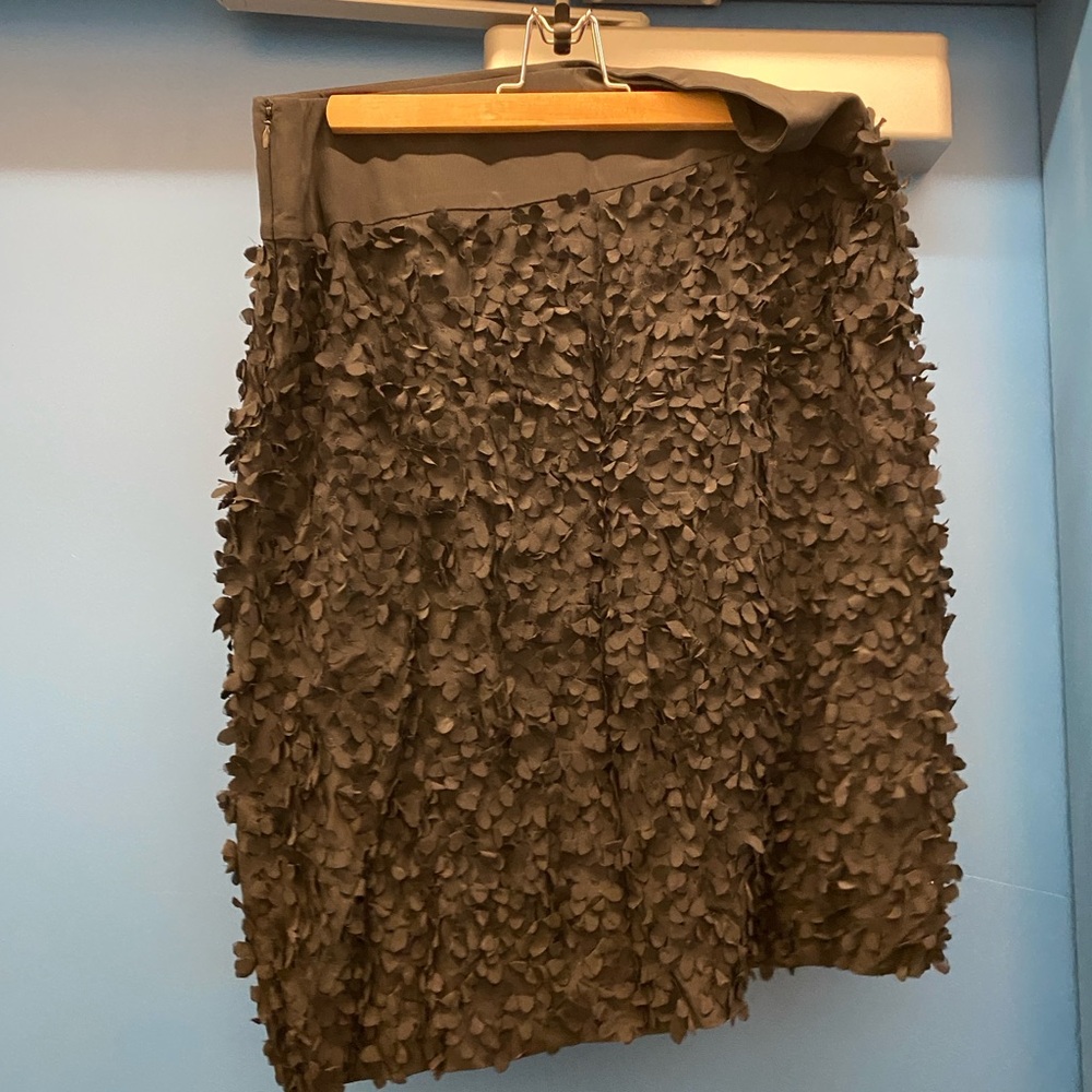 Talbots Brown Ruffled Bubble Cocktail Skirt